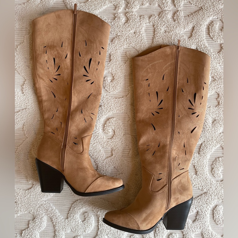 NEW Torrid Tan Heeled Boots - Size 10WW